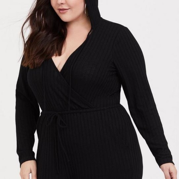 NWT Torrid Long Sleeve Hacci Jumpsuit in Black Size Large - Picture 2 of 10